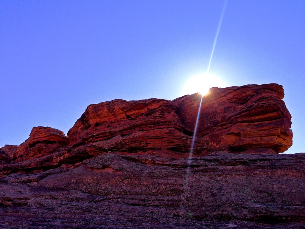 Sun Peeking Arches Moab Utah